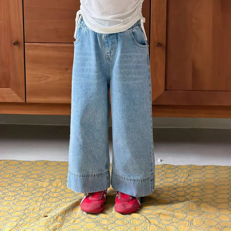 【KID】ライトブルーキッズワイドデニムパンツ