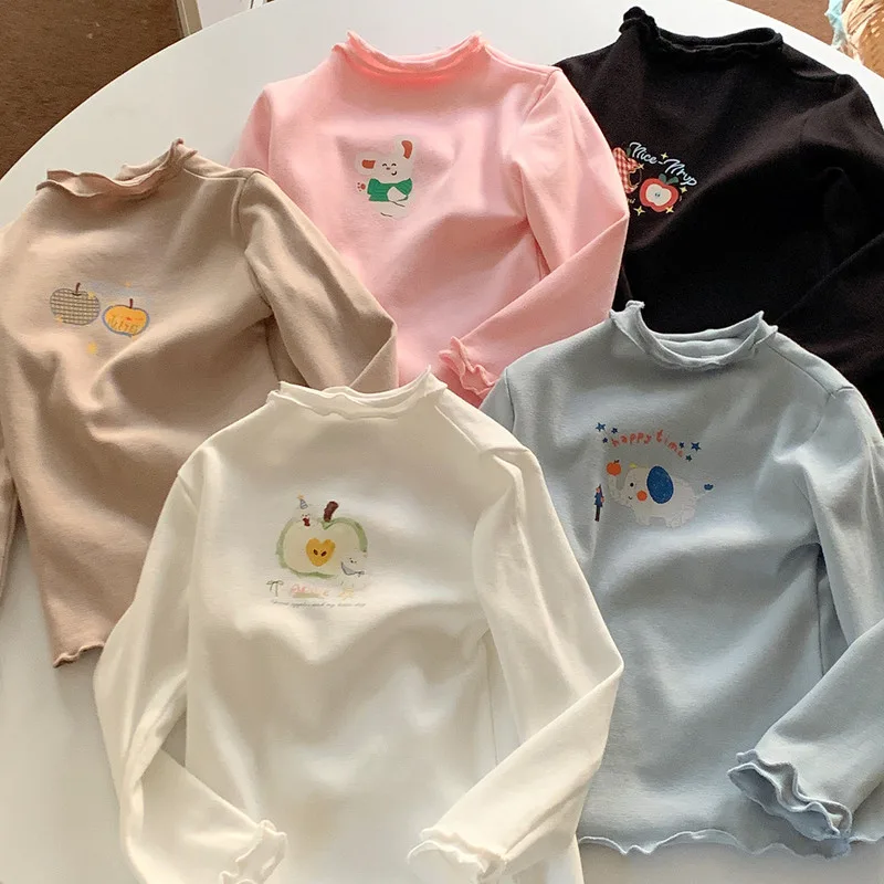 【KID】フルーツ柄フリル長袖Tシャツ