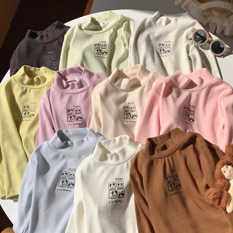 【KID】カートゥーン柄ハイネック長袖Tシャツ