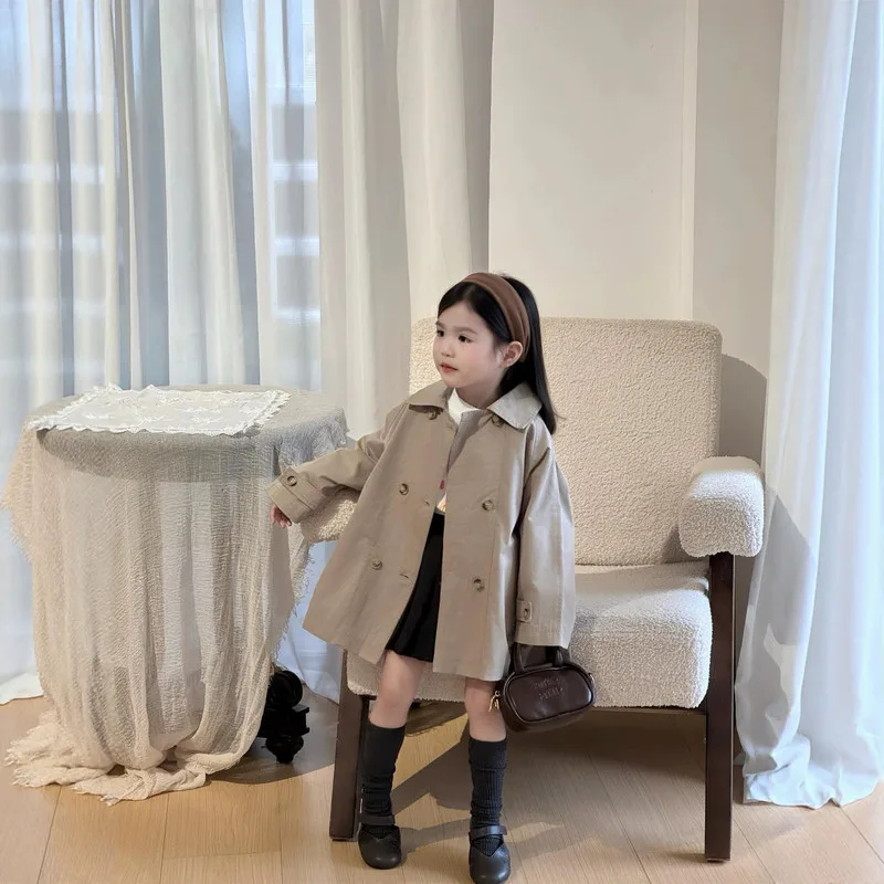 【KID】ミルクココアダブルボタンロングコート