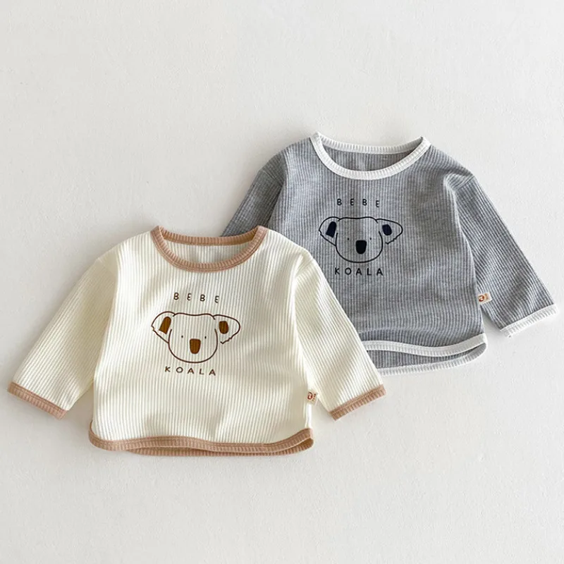 【BABY】ベベコアラ柄ストライプ長袖Tシャツ