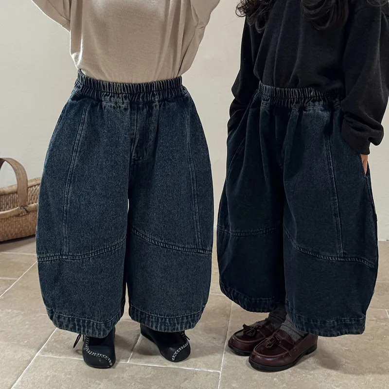【KID】ワイドクロップドデニムパンツ