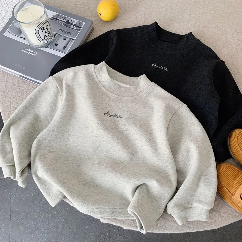 【KID】裏起毛クルーネック長袖Tシャツ