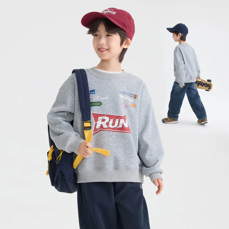 【KID】裏起毛英字ロゴクルーネックトレーナー