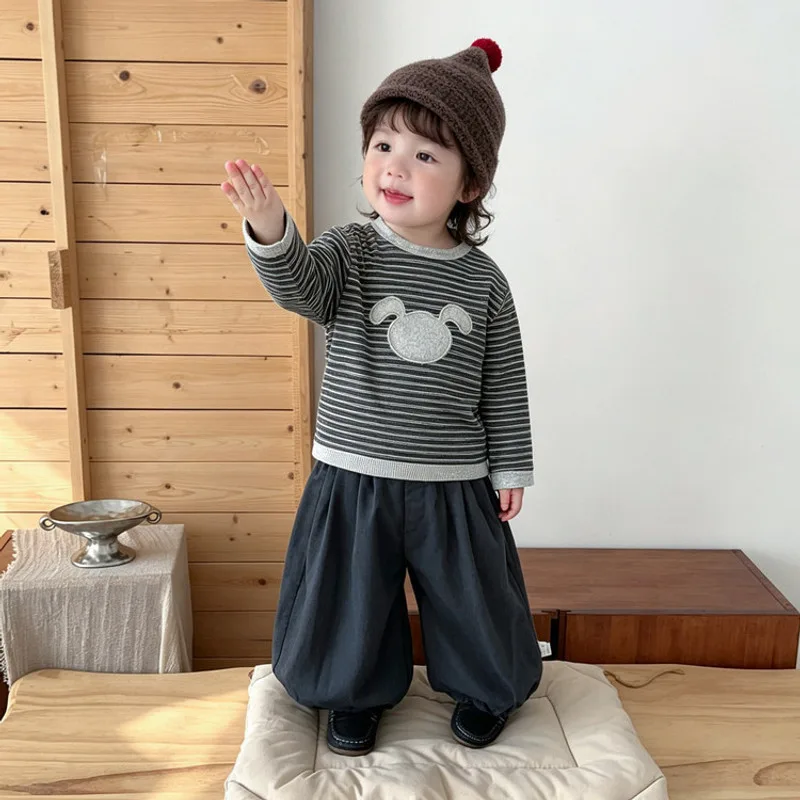 【BABY】シャドーバニーストライプ長袖Tシャツ