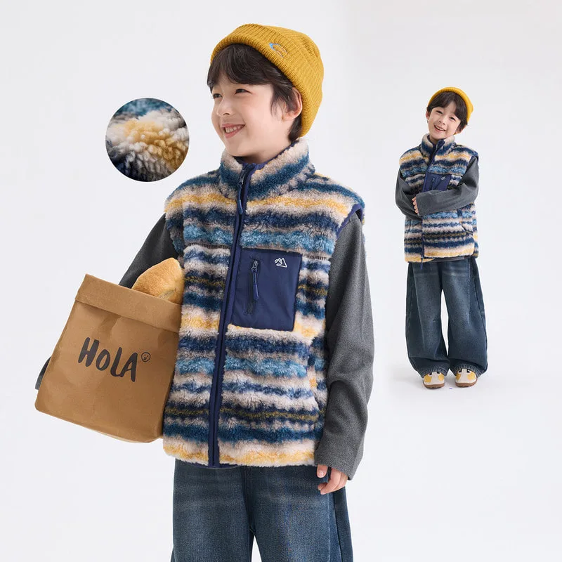 【KID】ラッフルメランジフリースジップベスト