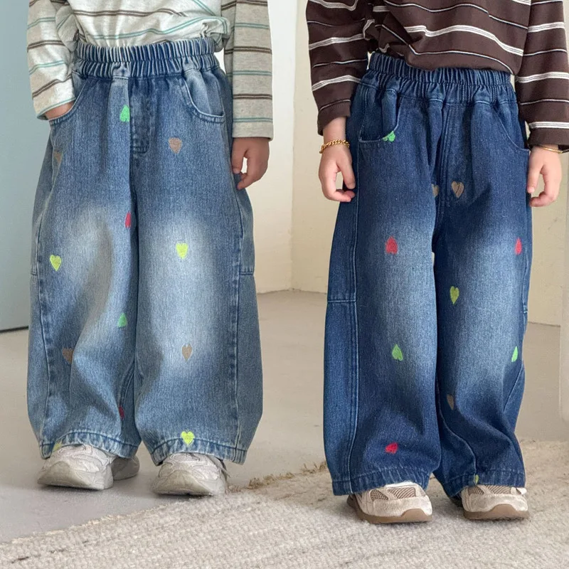 【KID】ハートデニムワイドパンツ