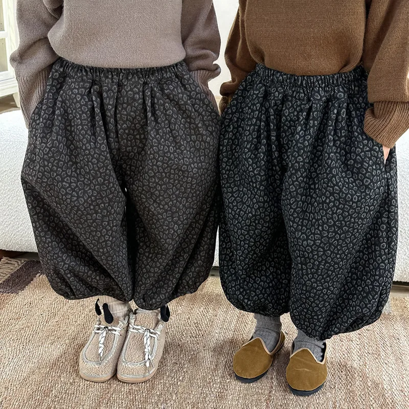 【KID】レオパード柄ギャザーバルーンパンツ