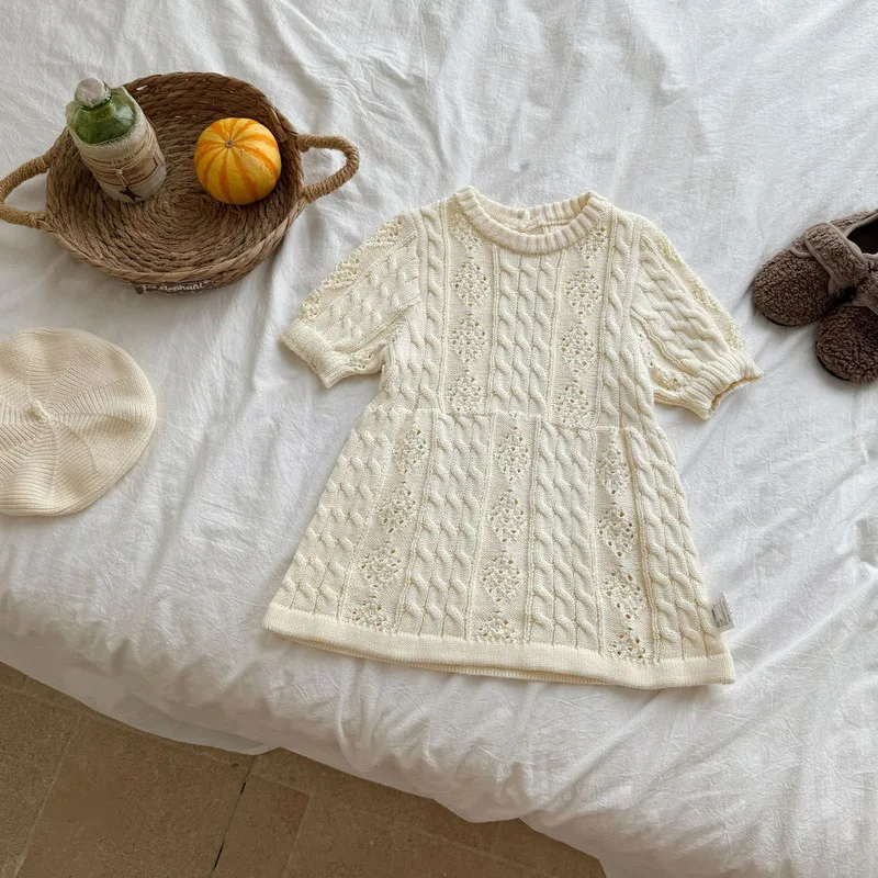 【BABY】アイレットパンチングニットワンピース