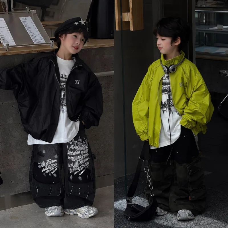 【KID】スタンドカラー長袖ジップジャケット