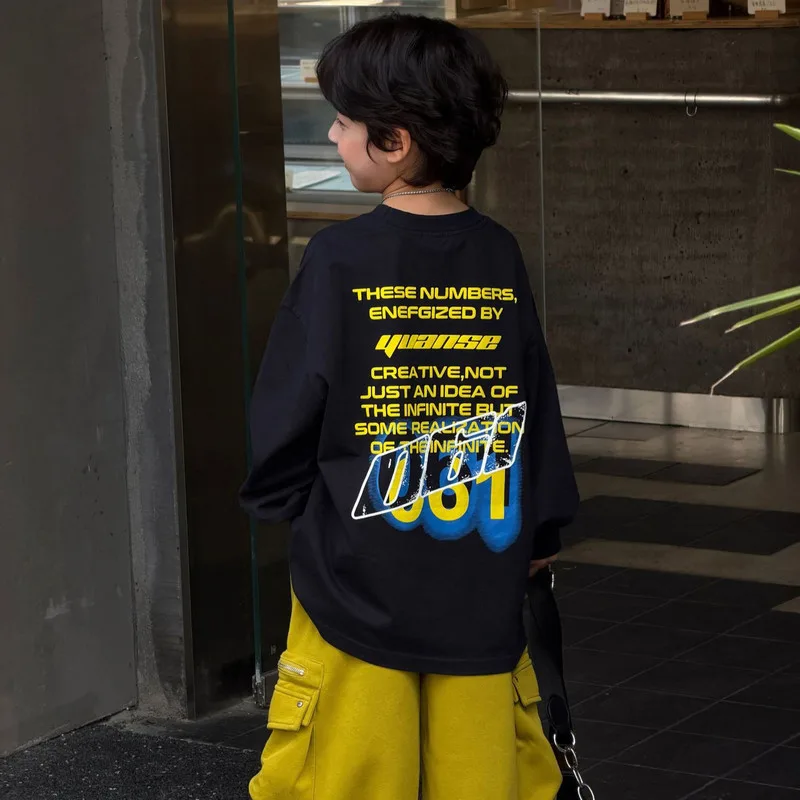 【KID】英字グラフィックロングスリーブTシャツ