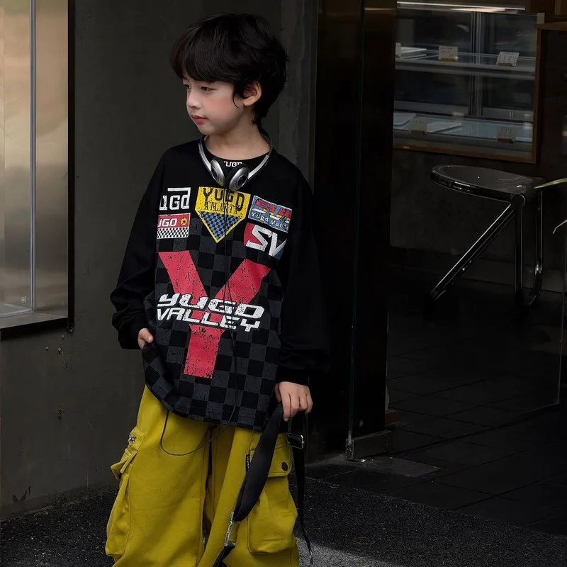 【KID】ワイナイン英字グラフィック長袖Tシャツ