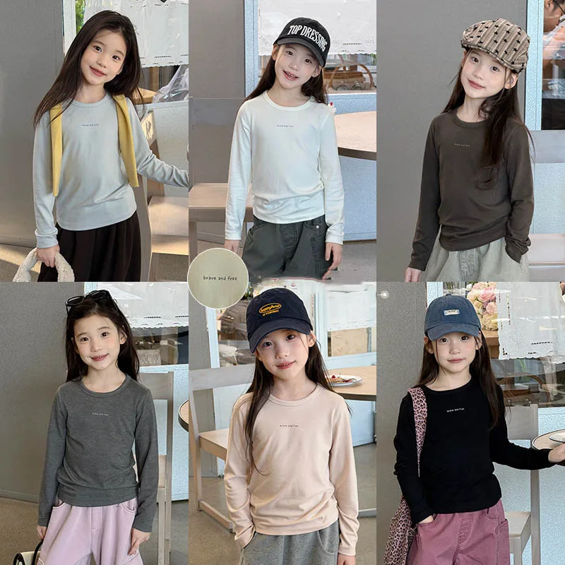 【KID】イージー英字デザイン長袖Tシャツ