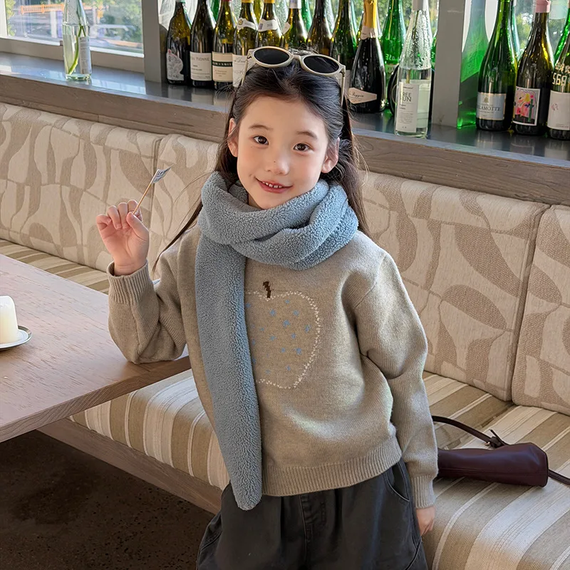 【KID】アップルモチーフ長袖ニットTシャツ