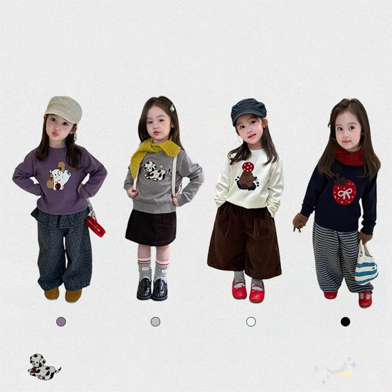 【KID】カラフルカートゥーンモチーフニットTシャツ