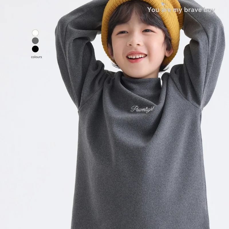 【KID】英字デザインクルーネック長袖Tシャツ