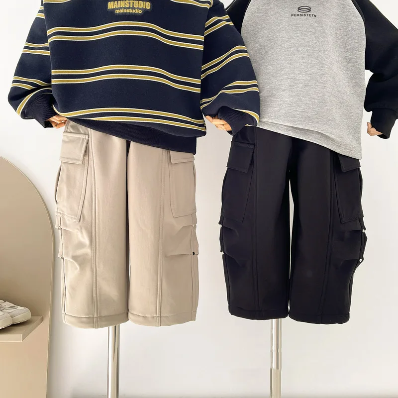 【KID】キッズ裏起毛サイドポケットカーゴパンツ
