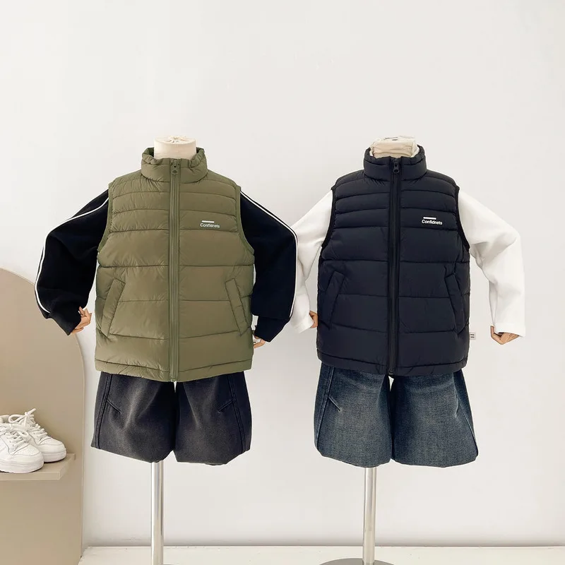 【KID】キッズスタンドカラーキルティングダウンベスト