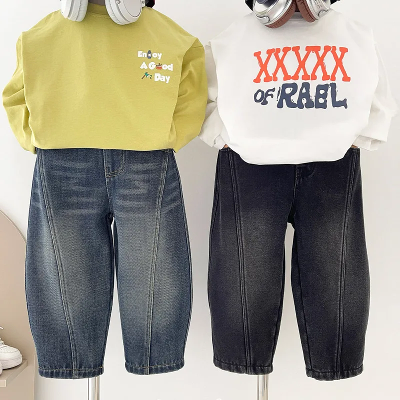 【KID】キッズ裏起毛ウォッシュデニムパンツ