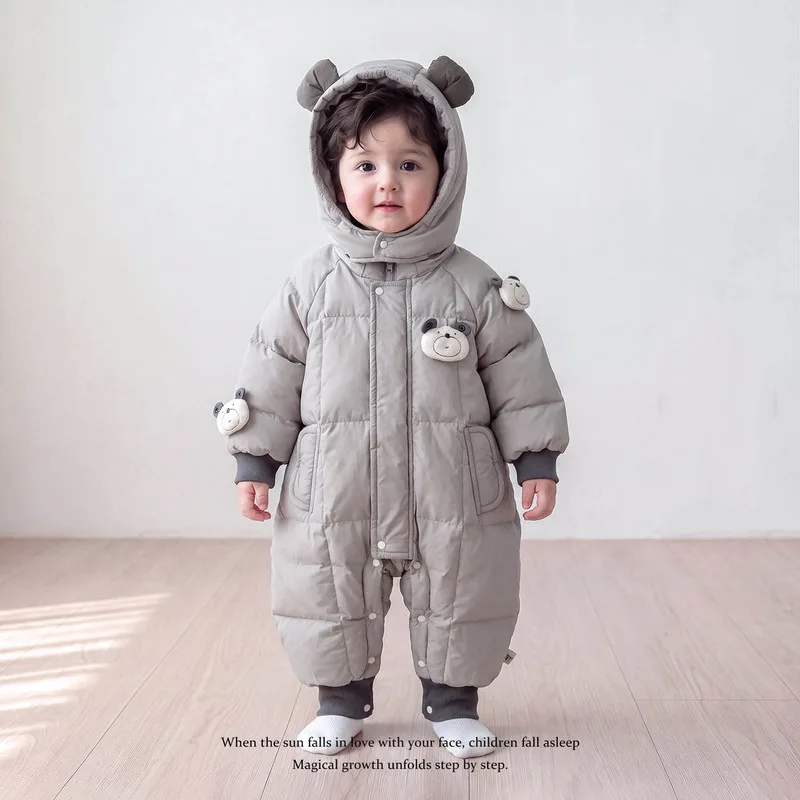 【BABY】くま耳フード付き中綿カバーオール
