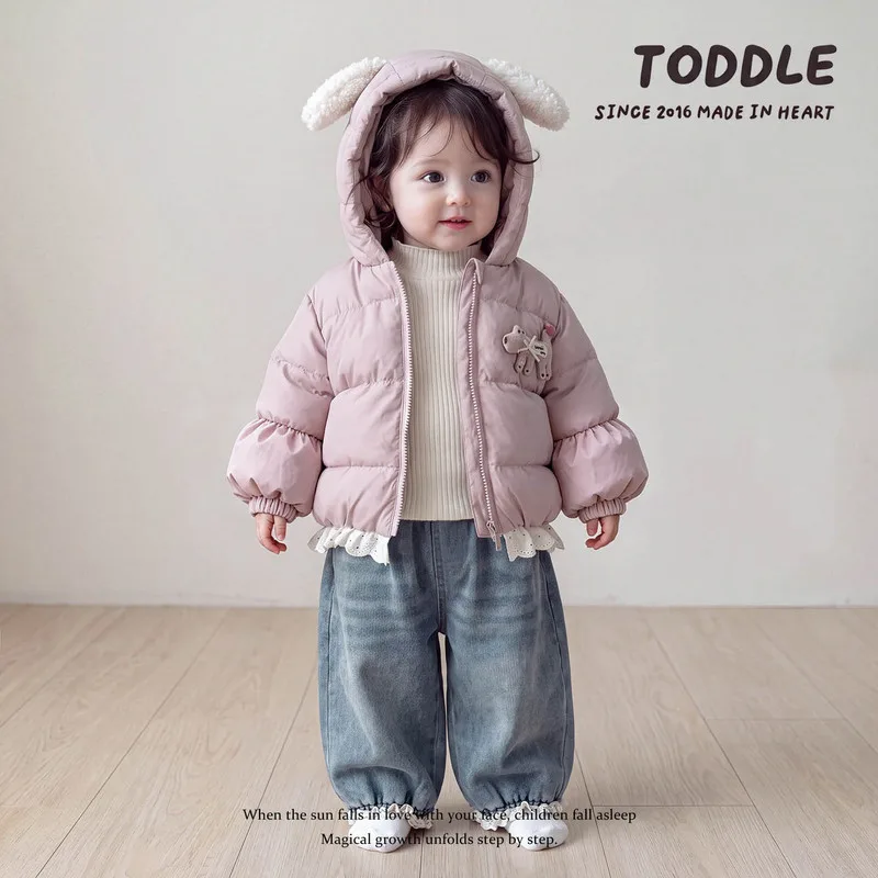 【BABY】ピンク中綿フードジャケット