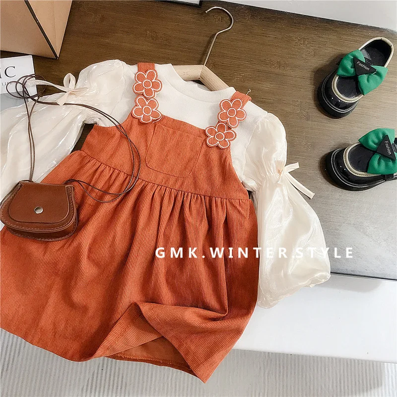 【セット】フラワーシャツサロペットワンピースセット