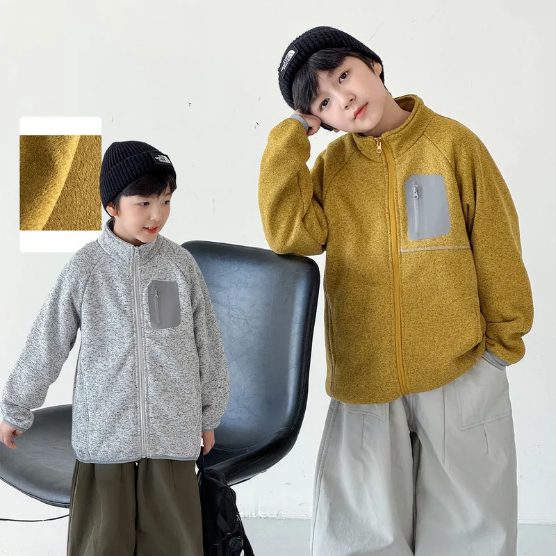 【KID】フリースポケットスタンドカラージャケット