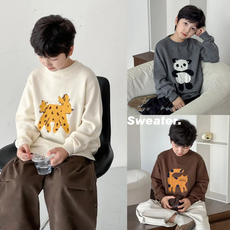 【KID】アニマルモチーフニット長袖Tシャツ