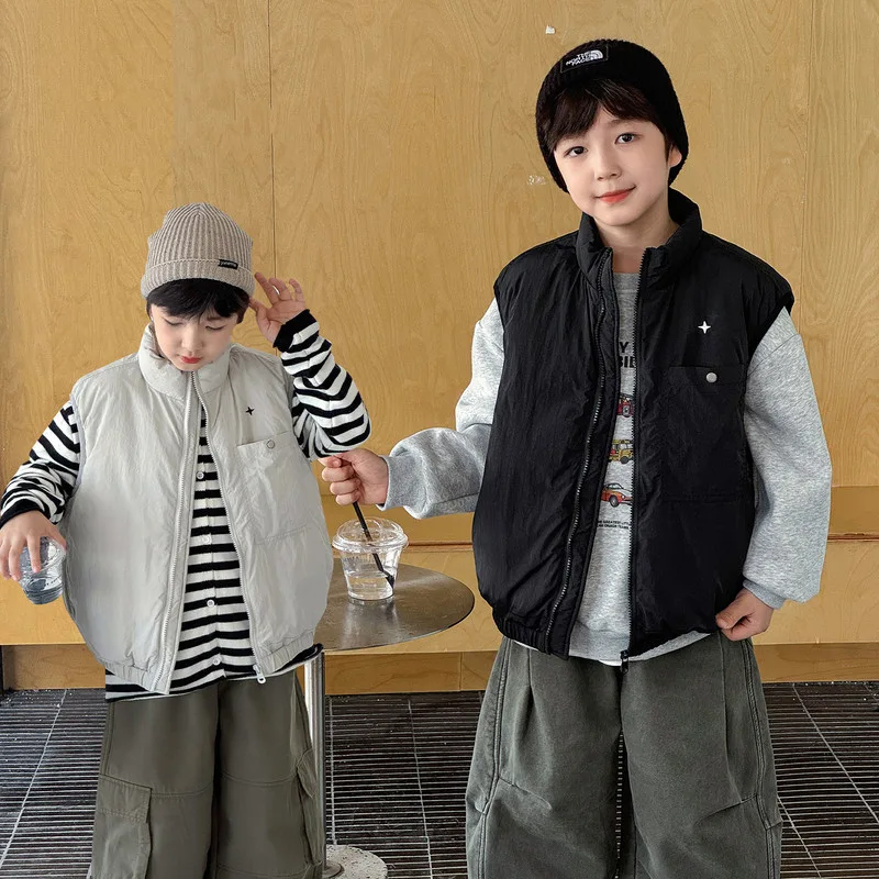 【KID】キルティングスタンドカラージップベスト