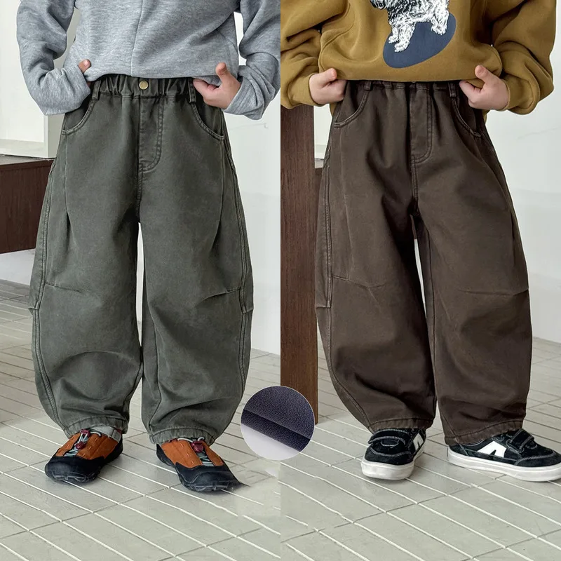 【KID】裏起毛カーブシルエットキッズロングパンツ