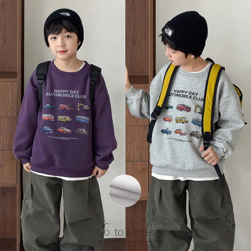 【KID】車モチーフ裏起毛クルーネックトレーナー