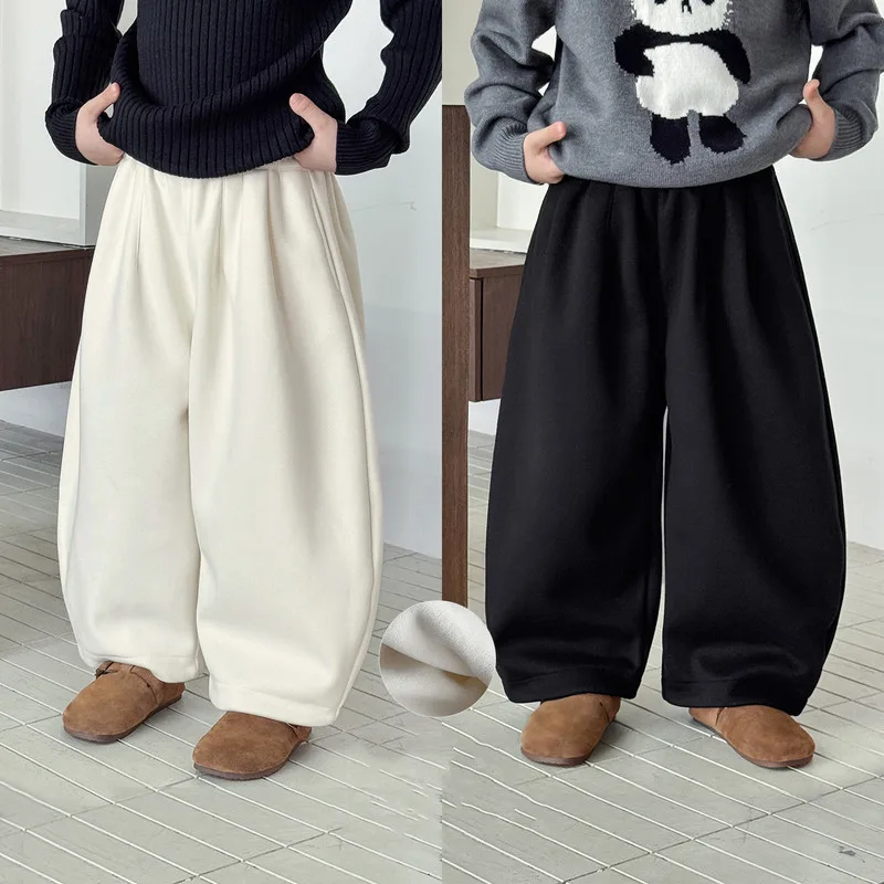 【KID】裏起毛ワイドシルエットロングパンツ