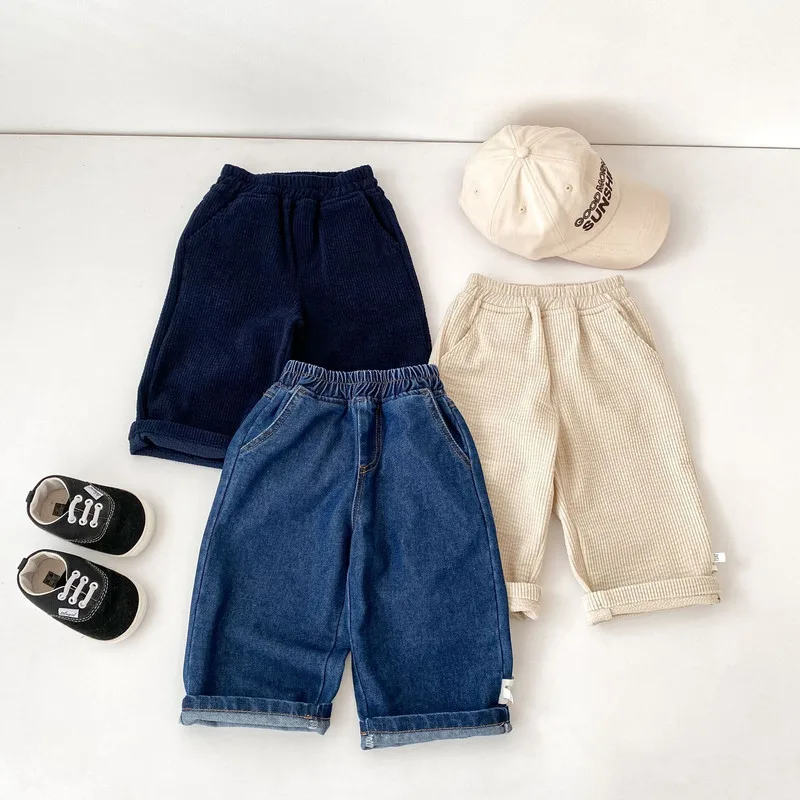 【BABY】コーデュロイデニムロールアップパンツ