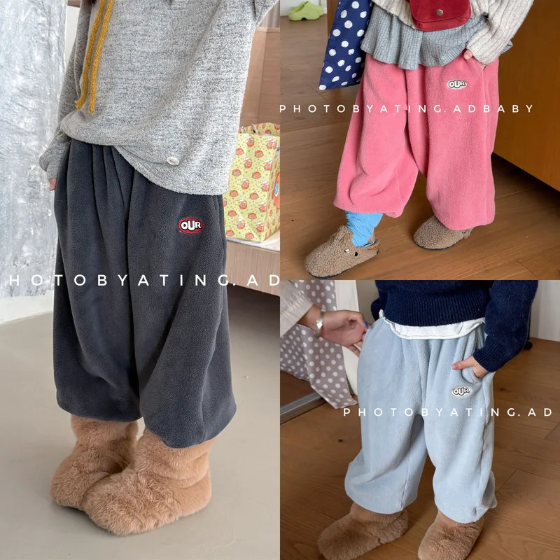 【KID】OURロゴデザインフリースロングパンツ