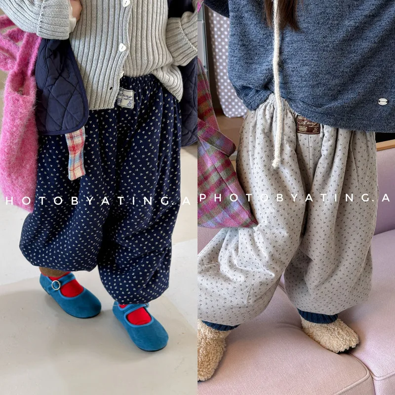 【KID】小花柄デザインキッズロングパンツ
