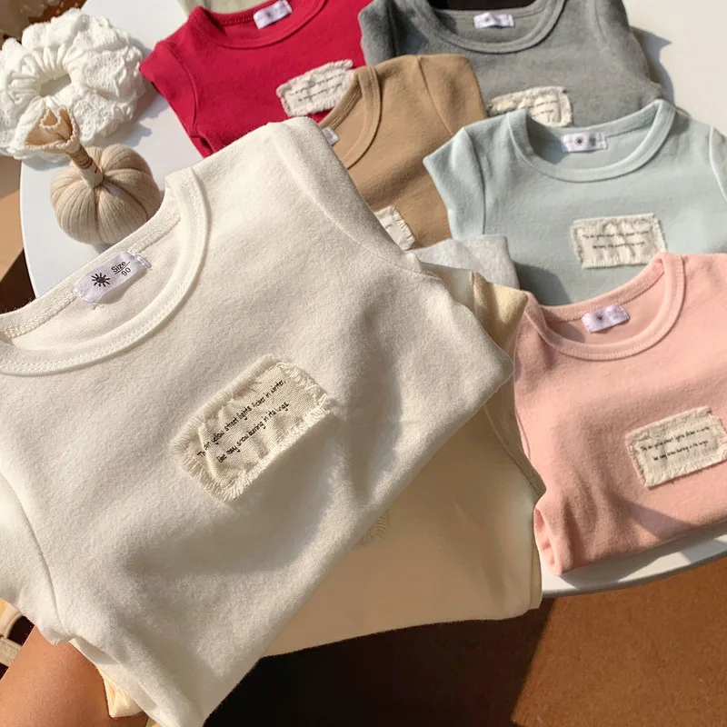 【KID】英字パッチワンポイント長袖Tシャツ