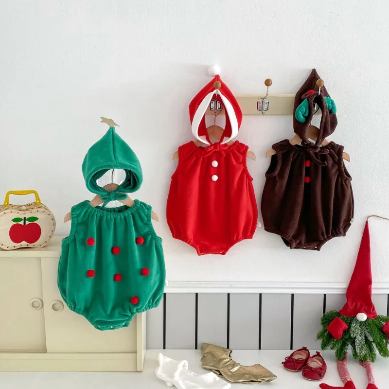 【セット】クリスマスパーティーロンパース帽子セット