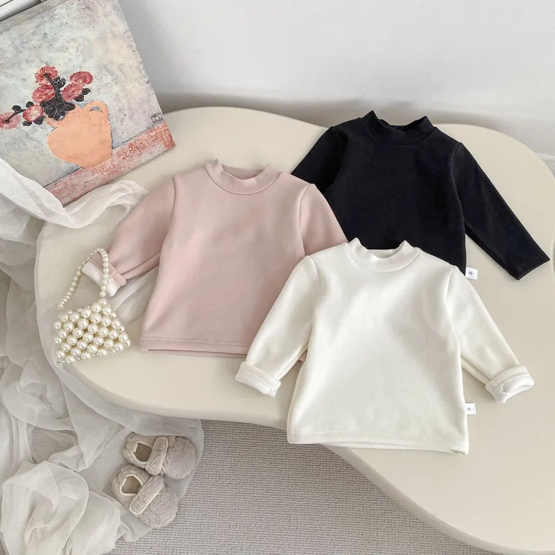【BABY】裏起毛ラウンドネック長袖Tシャツ