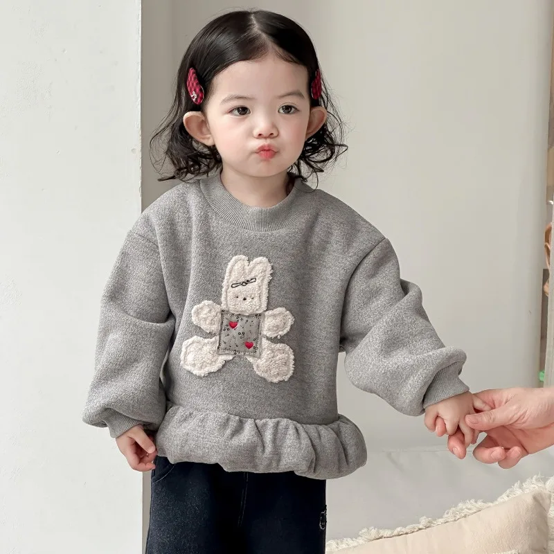 【BABY】うさぎモチーフフリル裾トレーナー