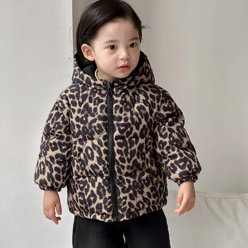 【BABY】レオパード柄リバーシブルダウンジャケット