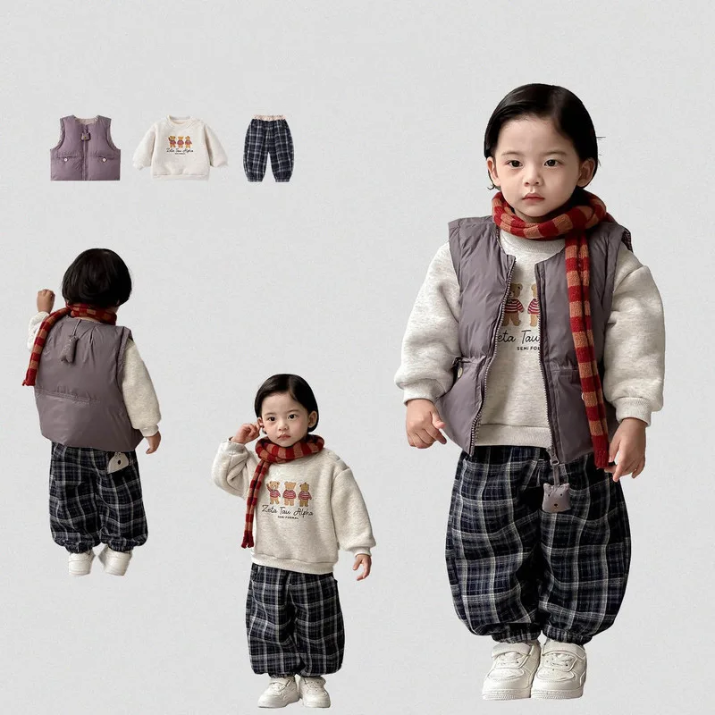 【BABY】パープルリバーシブル中綿ベスト