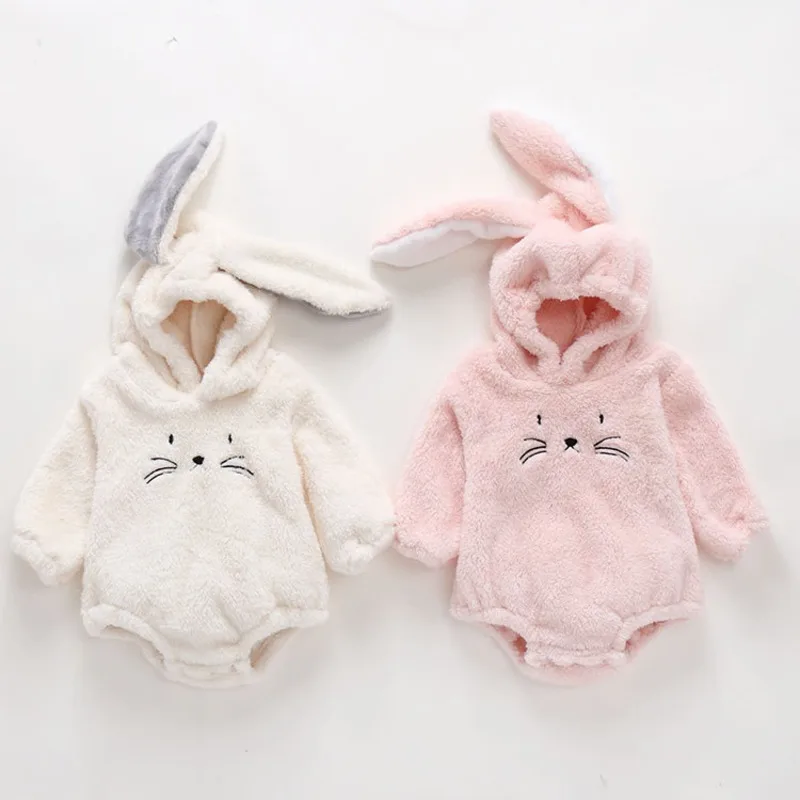 【BABY】うさぎフリースロンパース