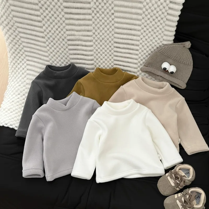 【BABY】裏起毛ハイネック長袖Tシャツ