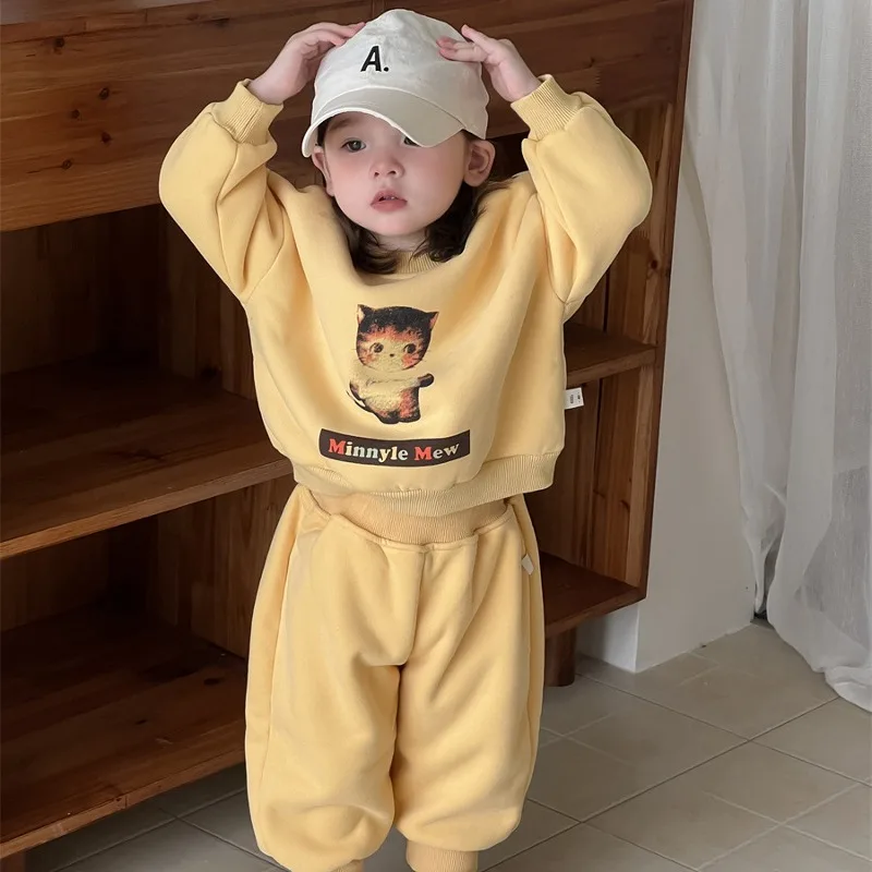 【セット】子猫プリント裏起毛スウェットセットアップ