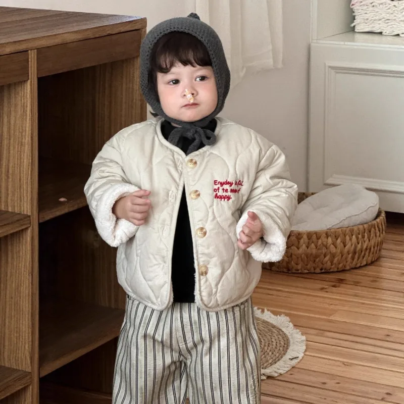 【BABY】英字プリントキルティングベビージャケット