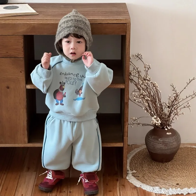 【セット】くま柄長袖トップスパンツセットアップ
