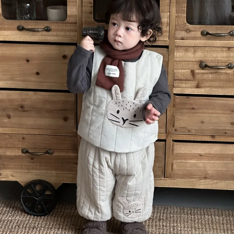 【セット】ねこモチーフベストTシャツパンツ3点セット