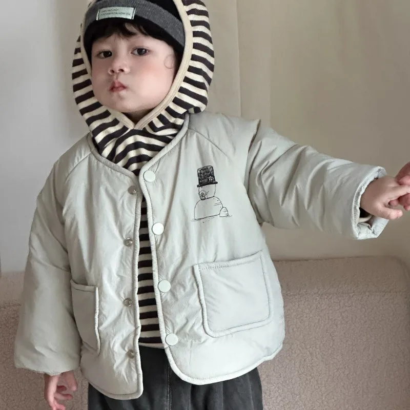 【BABY】スノーマンモチーフ中綿ジャケット