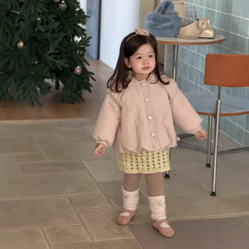 【BABY】ピンクラインデザイン中綿ジャケット