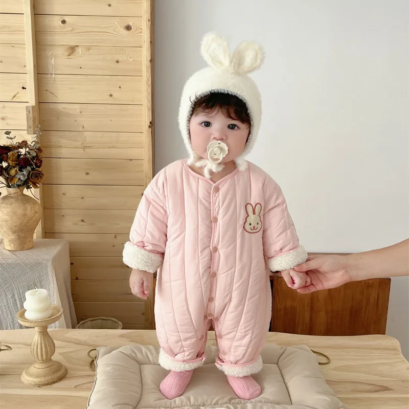 【BABY】リバーシブルうさぎ柄ロンパース